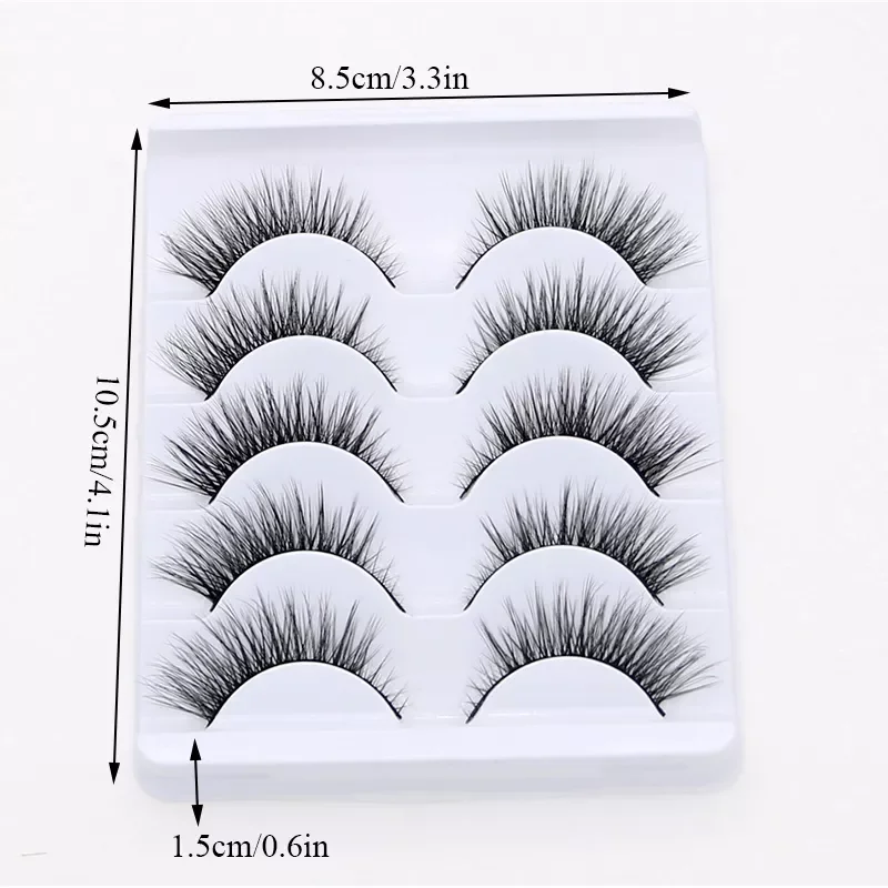 

Pairs Natural False Eyelashes 3D Mink Fur Lashes Three-dimensional False Eyelashes Daily Eyelashes Lengthen Beauty Supplies