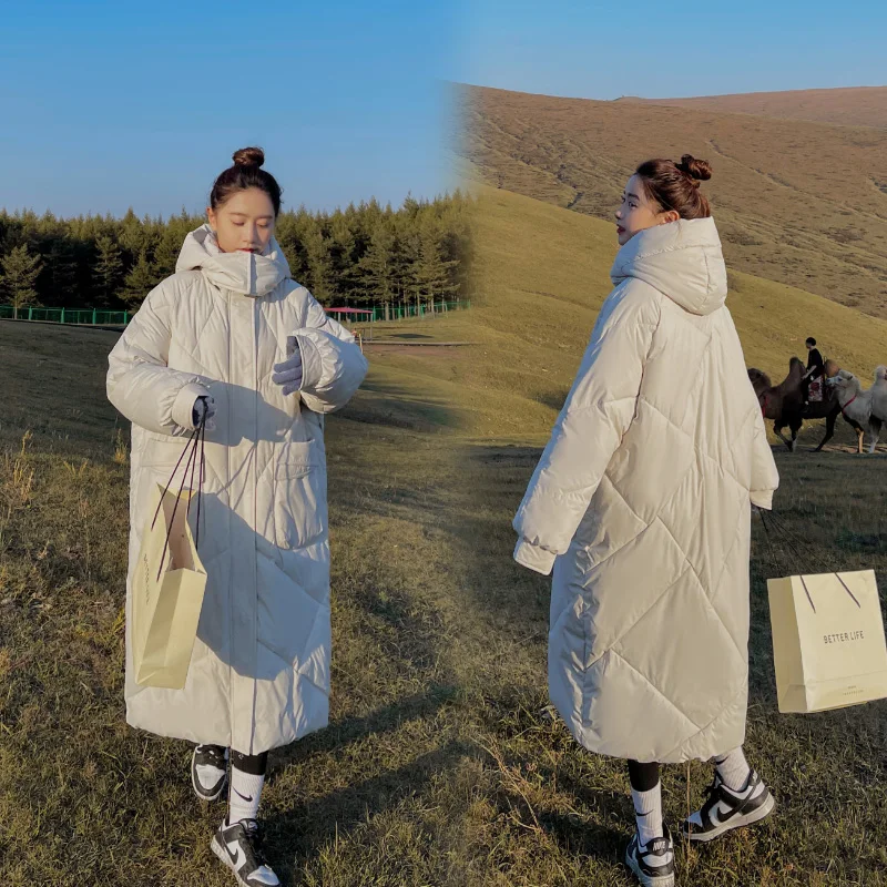 -30 degrees Winter Women Long Parkas Jackets Casual Hooded Thick Warm Windproof Big Pocket Loose Coat Female outwear Long parkas