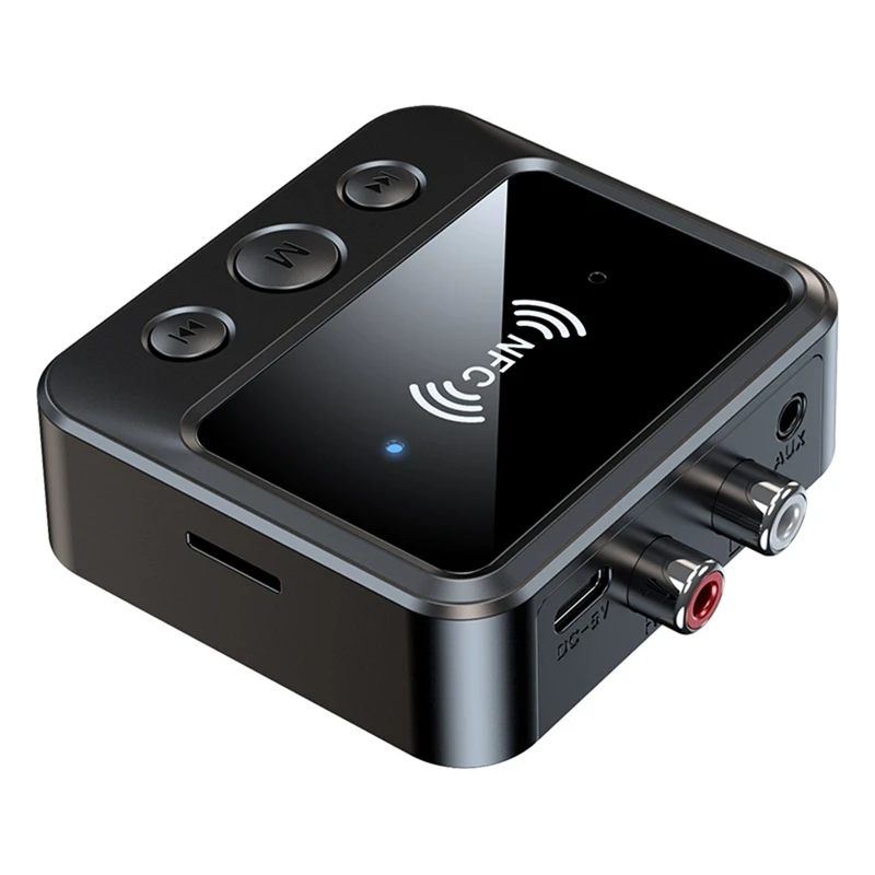 

FULL-NFC Bluetooth 5,1 аудиоприемник A2DP AUX 3,5 мм RCA смарт-воспроизведение стерео аудио беспроводной адаптер для автомобильного динамика