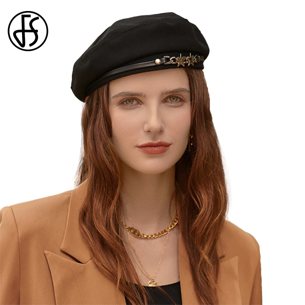 

Женский ретро-берет FS, шляпка с металлическим украшением, универсальная, осенне-зимняя, 2022