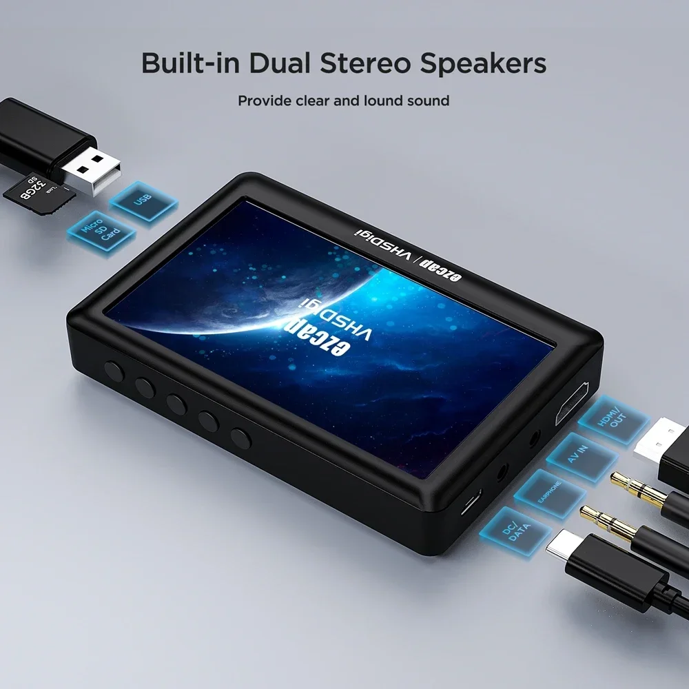 

Ezcap180 AV-рекордер с дигитайзером, аналоговый преобразователь видео в цифровое видео, записывающая коробка для VHS, видеомагнитофона, AV RCA Hi8, видеокамеры, DVD-плеер