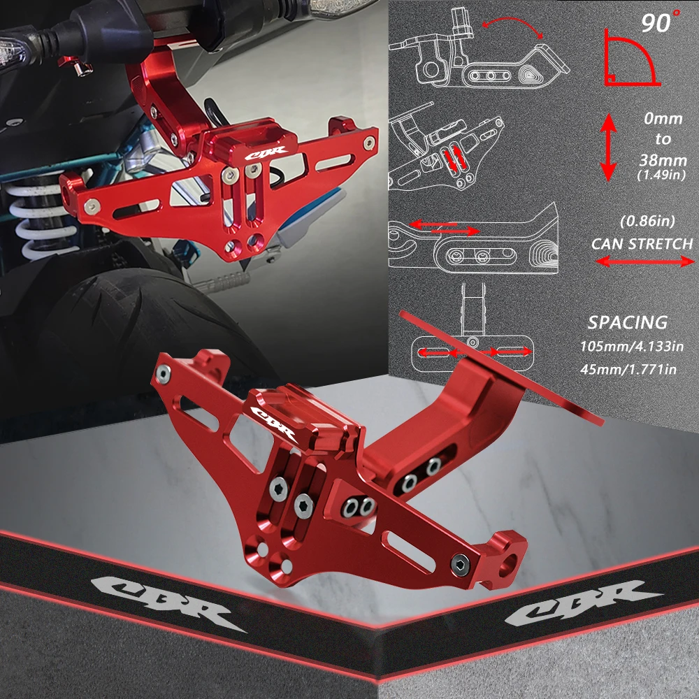 

Задний кронштейн для держателя номерного знака с светильник кой для HONDA CBR 125 250 300 500 600 650 900 929 954 F R RR X SP FA ADV150