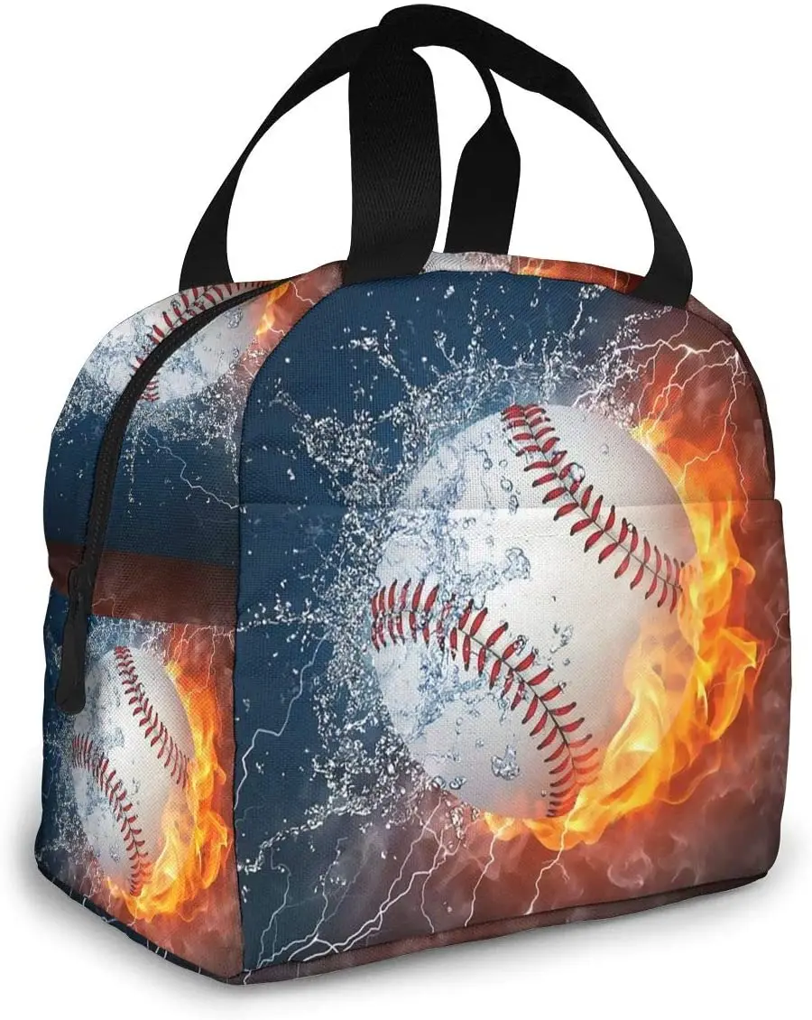 

Baseball Insulated Lunch Bag Portable Thermal Cooler Box Reusable Picnic Tote Bento Bag For Men Women Kids Work School Travel