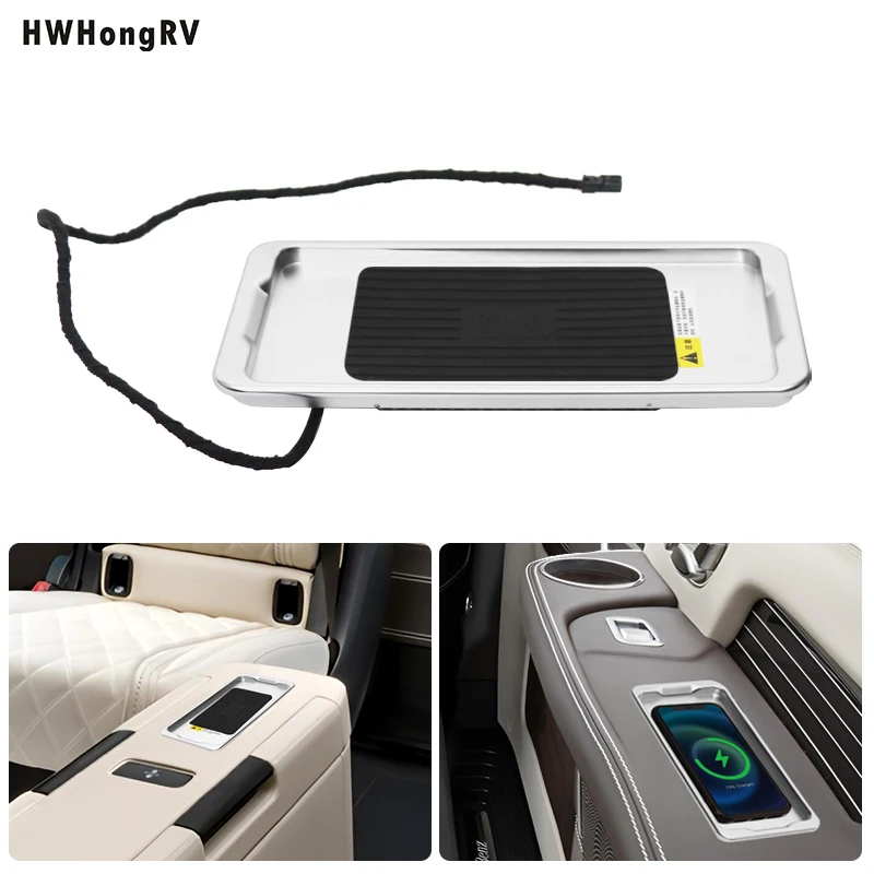 Фото Беспроводное автомобильное зарядное устройство HWHongRV 15W 12V для кемперов и автодомов, быстрая зарядка, держатель для телефона, универсальная зарядная панель для авто №1