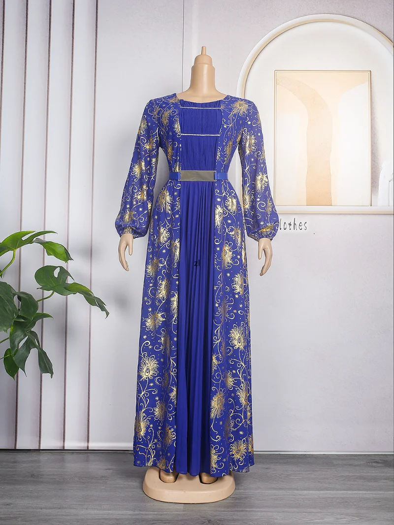 Ramadan Eid Blue Abaya Dubai Muslim Hijab Modest Dress Turkey Islam Abayas For Women Robe Longue Femme Caftan Marocain