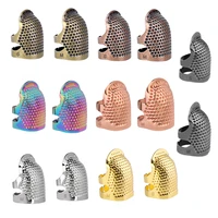 1 pc sm retro finger protector antique thimble ring handworking craft household diy sewing tools home gadgets with 7 colors