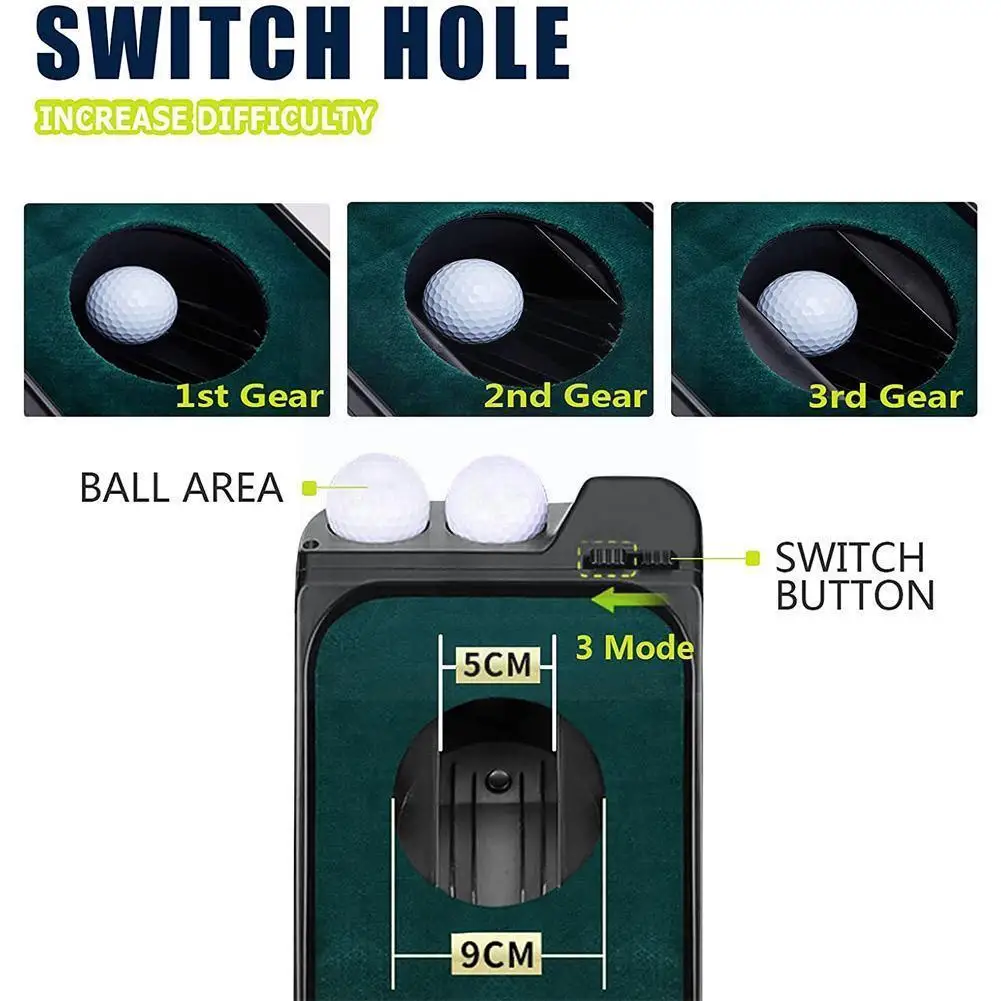 

Indoor Swing Putting Trainer Slope Adjustable Hole Putter Training Moveable Exercise Mat Golf Aids T0y9