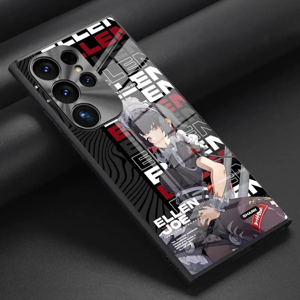 Чехол Zenless Zone Zero Ellen Joe для телефона Samsung S24 S23 S21 A34 A54 A53 m54 Note 20 Pro Ultra Plus 2024 стеклянная