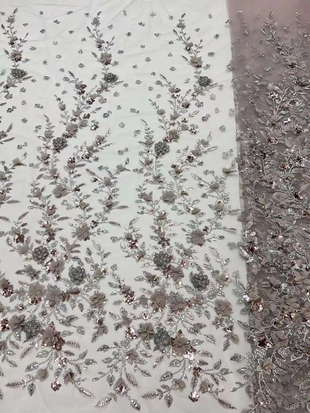 Новая розовая французская Свадебная кружевная 3D Цветочная аппликация вышивка