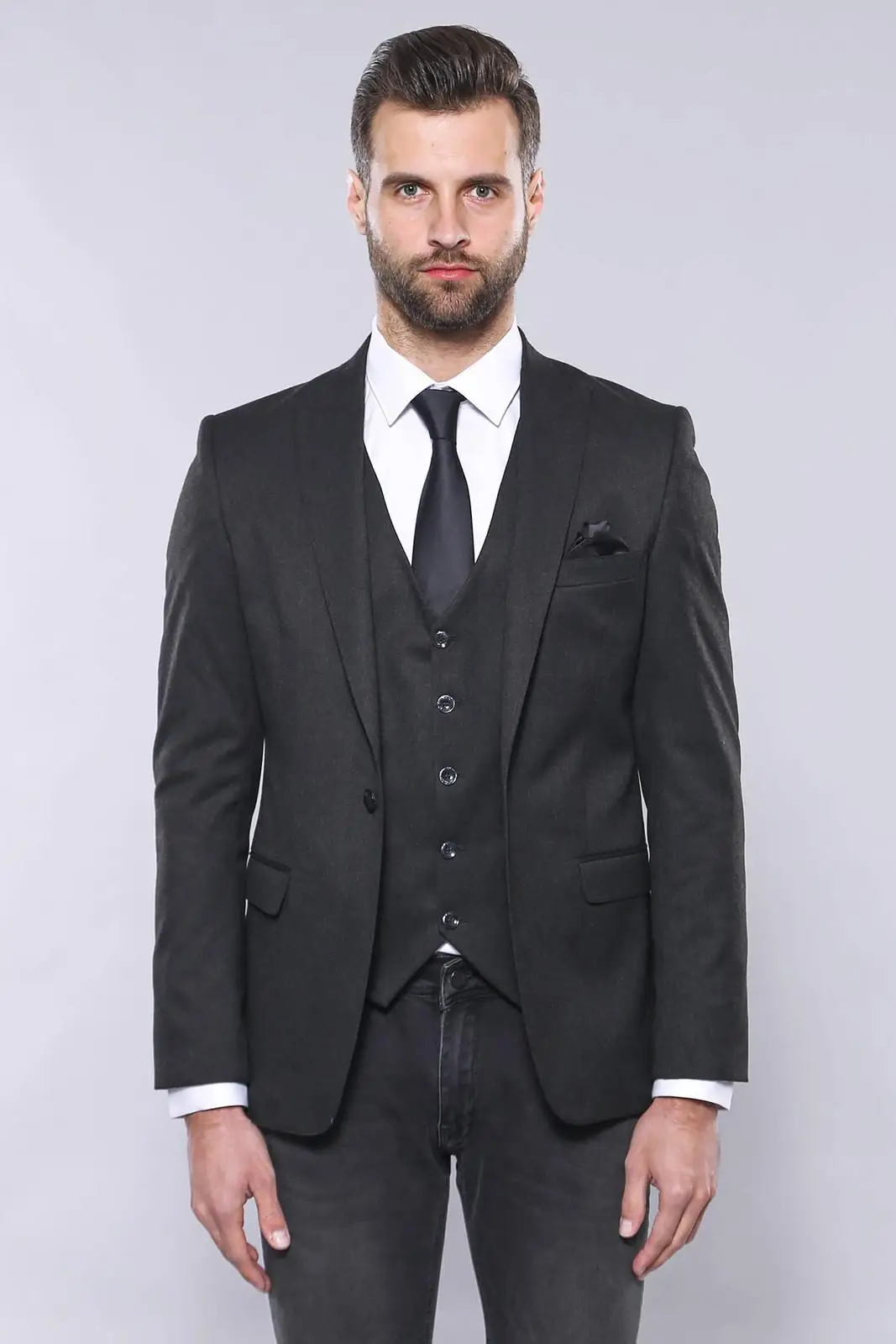 Male silk knitted silk panties silk boyleg trunk black