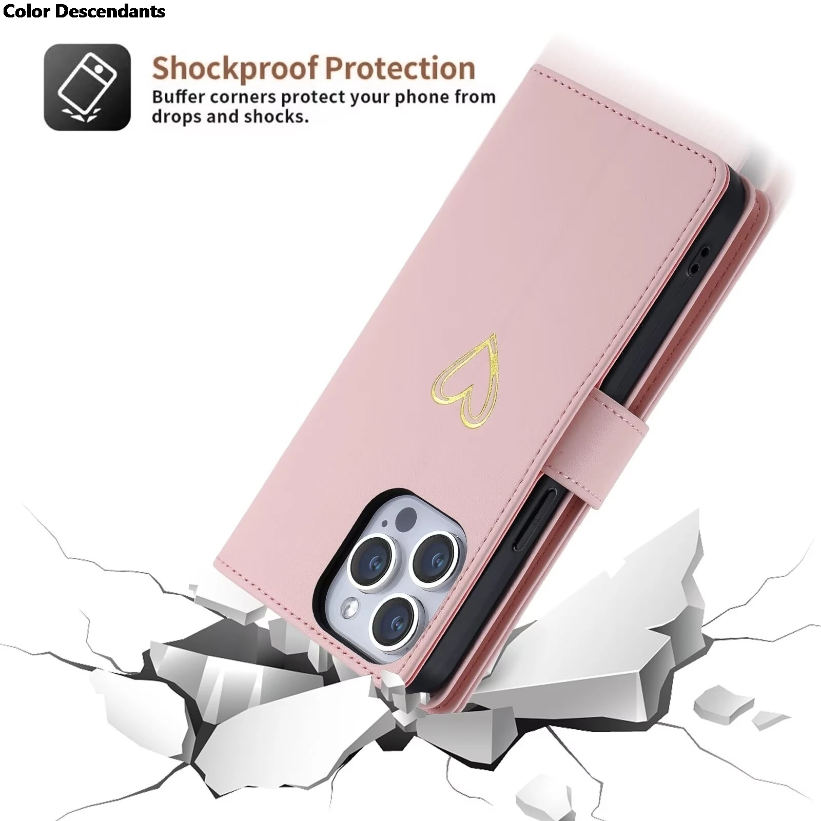 Чехол-книжка для iPhone 15 Pro Max кожаный магнитный кошелек на молнии Plus Роскошный