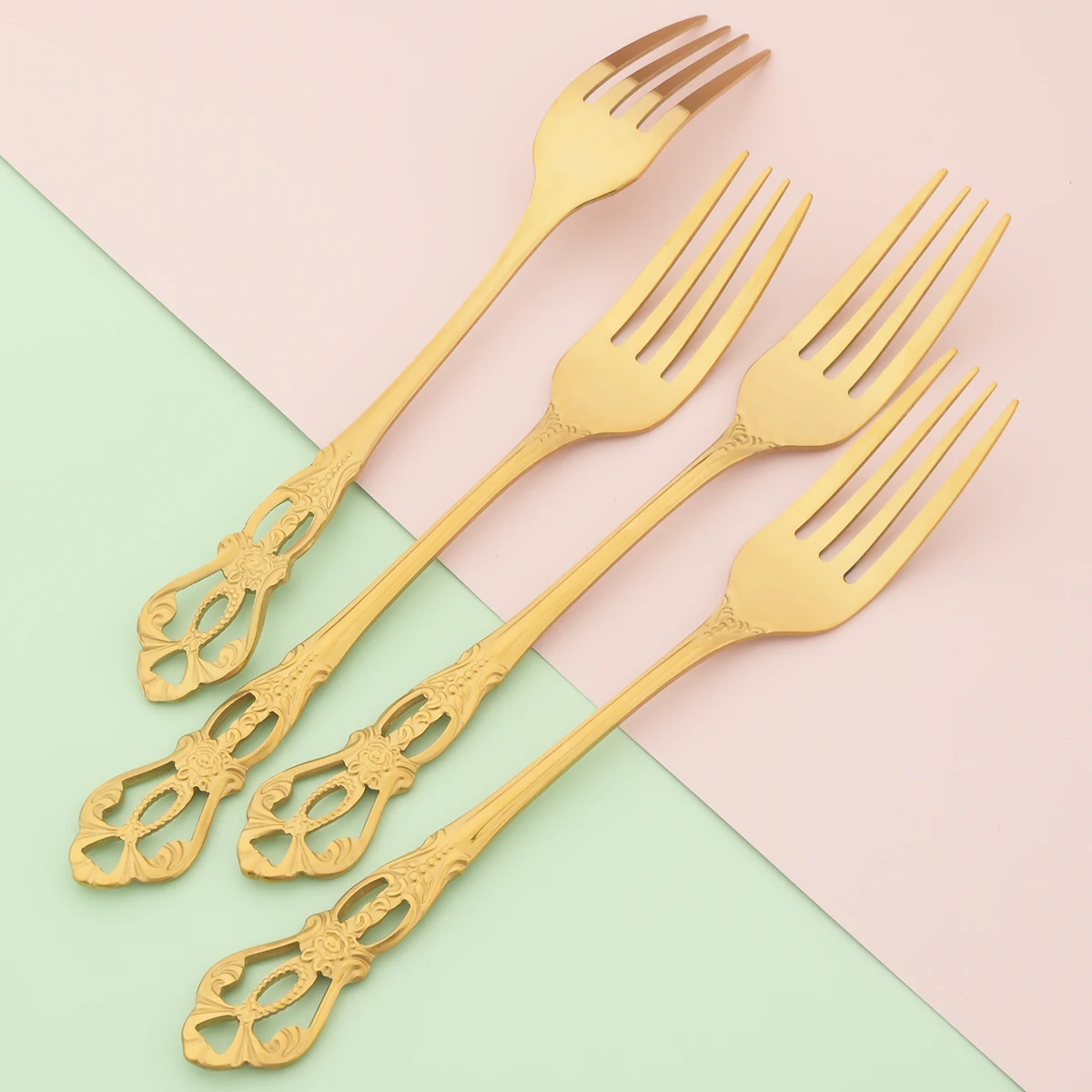 Вилка столовая для салата 6 шт. комплект столовых приборов из нержавеющей стали