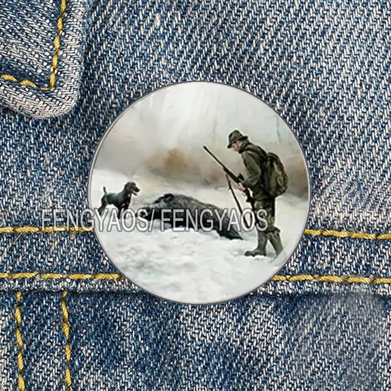 Нержавеющая сталь новый охотничий логотип дикого кабана булавка для охоты брошь