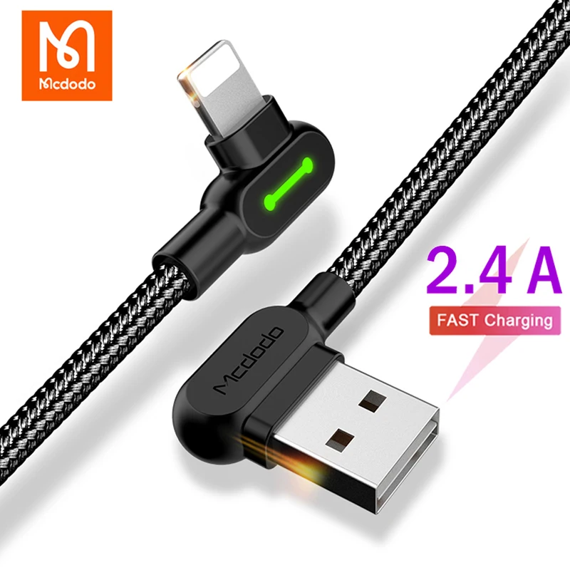 Charging Cable Mcdodo USB Cable Lightning Fast Charging Data Cord For iPhone 14 13 12 11 Pro Max X IOS 90 Degree Right Angle Phone Charger Line Charging Cable Mcdodo USB Cable Lightning Fast Charging Data Cord For iPhone 14 13 12 11 Pro Max X IOS 90 Degree Right Angle Phone Charger Line