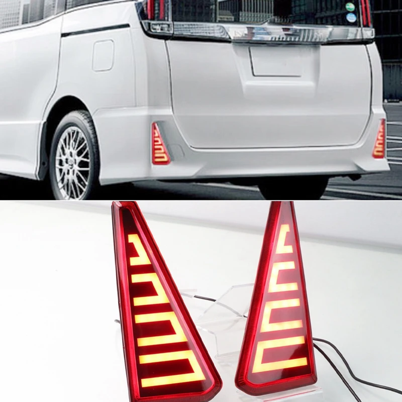 2PCS Of Car LED Light Rear Bumper Brake Turn Signal Lights Night DRL For Toyota Noah Voxy 80 2016-2019