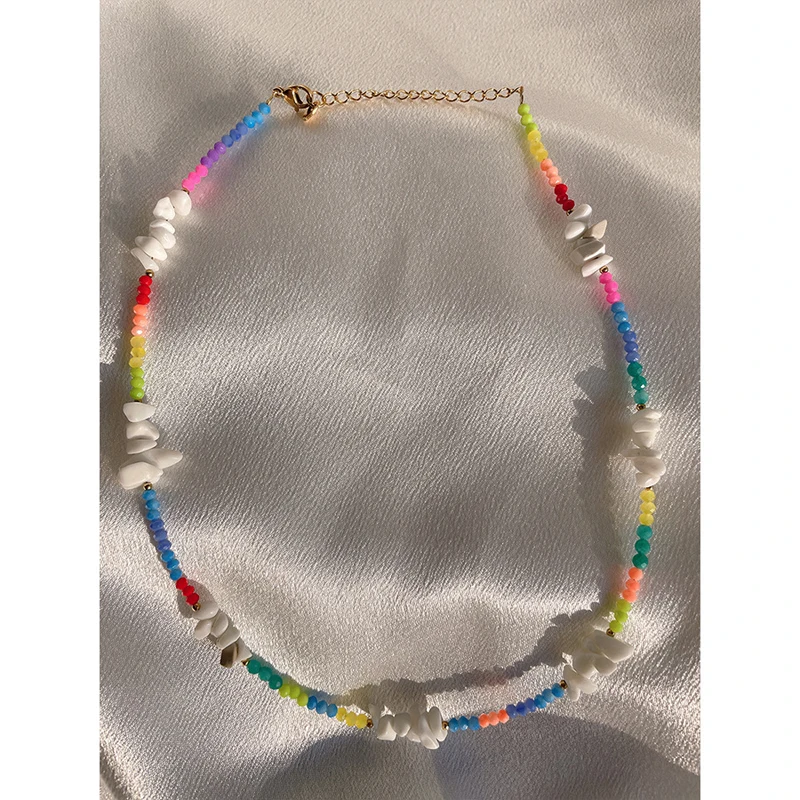 

Модное классическое ожерелье с красочными хрустальными бусинами для женщин, изысканный маленький чокер на шею, украшения ручной работы из ...