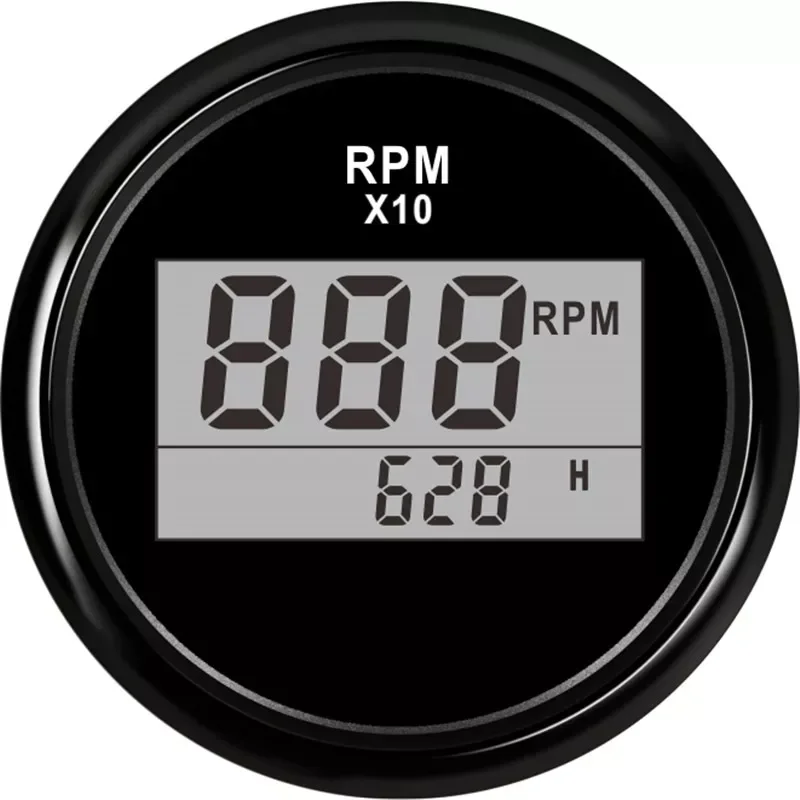 

Auto Truck Boat Digital Tachometer 0-9990 RPM With Hourmeter fit for Boat Car Truck Motorcycle Red Backlight 9-32V
