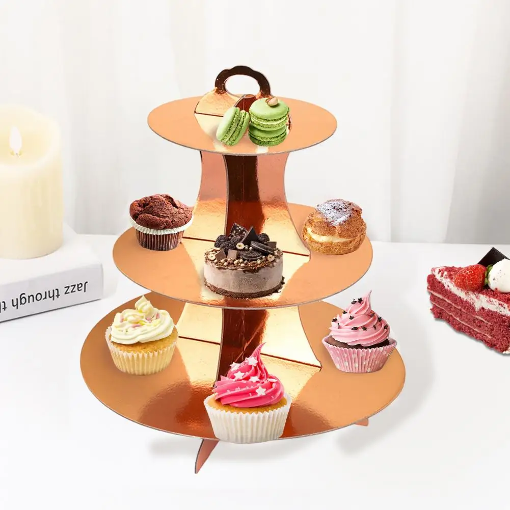 

Dessert Plate Tray Convenient Easy to Assemble X Shape Base Tiered Cupcake Stand Birthday Cake Display Holder for Festival