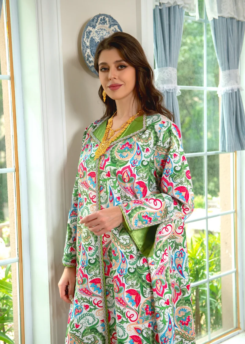 Luxury Eid Muslim Evening Party Jalabiya Marocain Dress for Women Ramadan Arabic Femme Abaya Islamic Turkey Moroccan Kaftan Robe