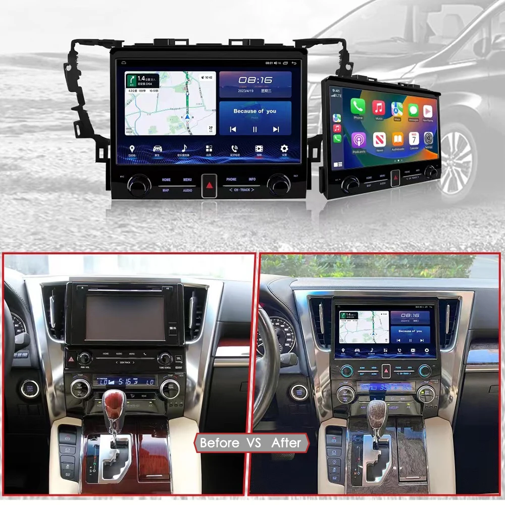 11 6-дюймовый для Toyota Alphard 2015-2019 Tesla Style Автомобильный GPS-навигатор Мультимедийный