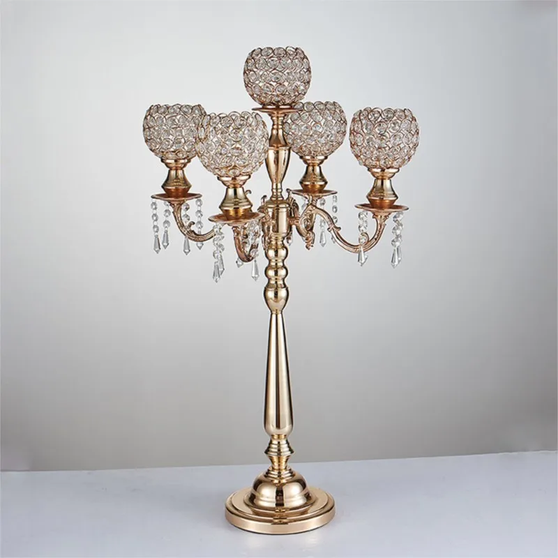 

85cm Tall crystal Gold candelabra candle holder Wedding Decoration