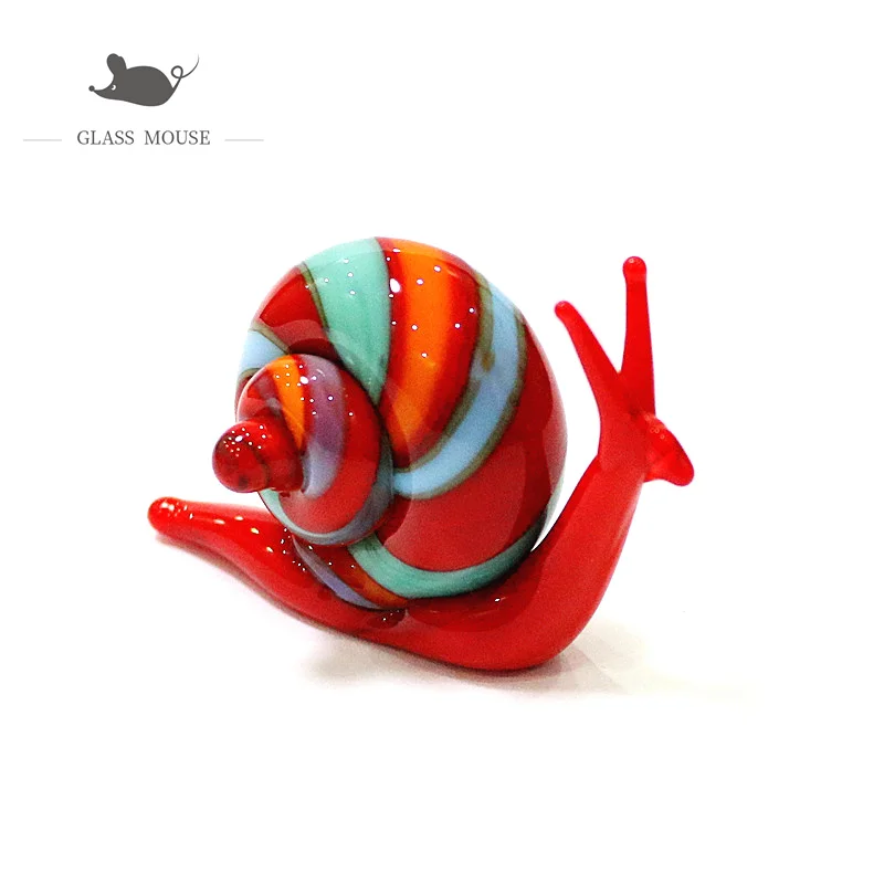 

Miniature Murano Glass Snail Figurines Ornaments Colorful Art Cute Animal Collection Home Decor Statuette New Year Gift For Kids