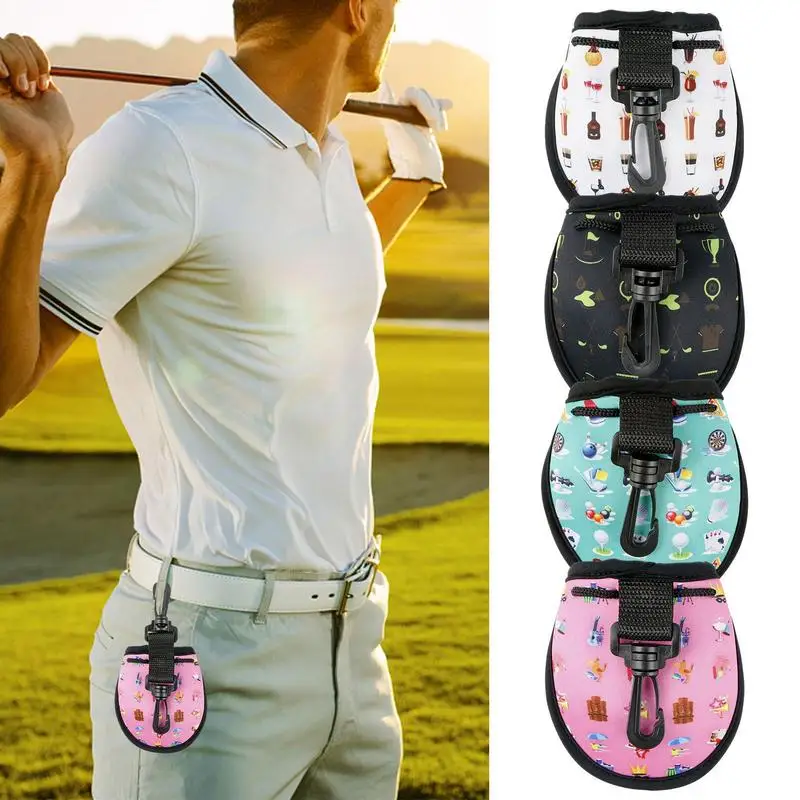 

Golf Ball Pocket Golf Ball Storage With Hook Gift Golfer Sports Belt Waist Ball Holder Lightweight Collector For 2 Golf Balls
