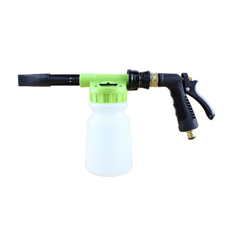 

Multifunctional Water Foam Pot Nozzle Garden Hose Water Car Wash Cleaning Water for Watering Garden-Green