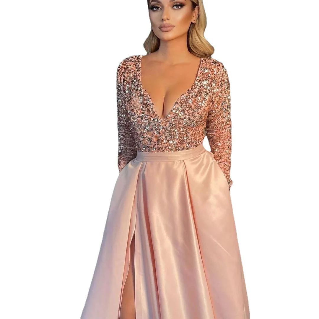 

Women's Dresses Free Shipping Spring Summer Evening Dresses Women's Sequined Swing Sexy Dresses Europe and America Prom Dresses