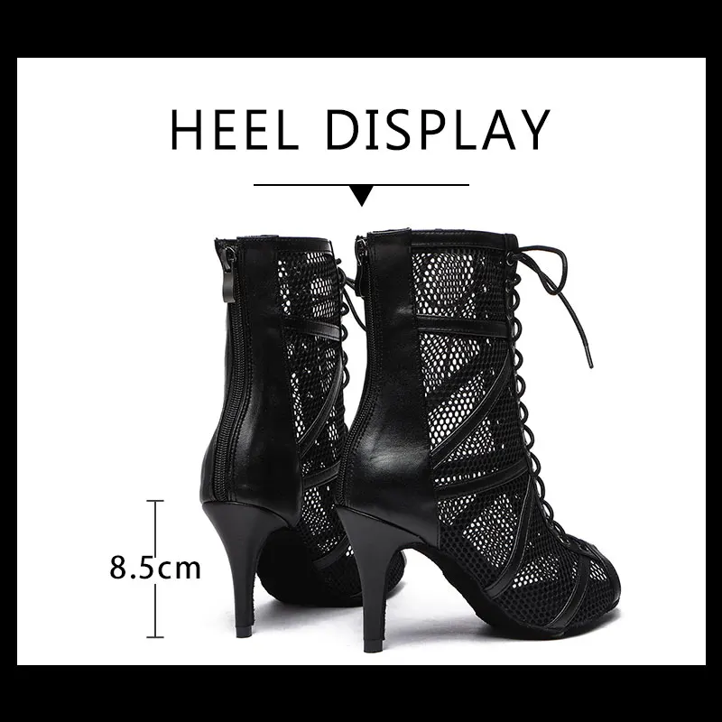 SWDZM Women Latin Tango Dance Shoes Ladies Dancing Shoes Ballroom Dance Booties High Heels Salsa Party Dancing Boots