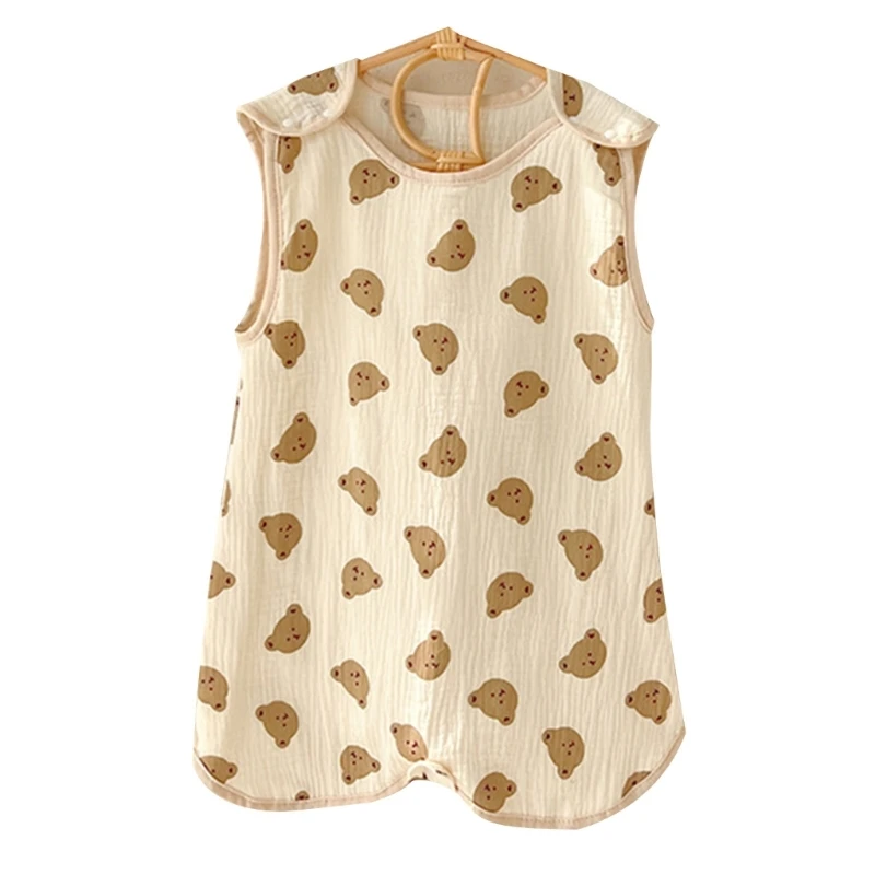 

Sleeping Bag for Newborn Gauze-Cotton Vest Sleep Sack Cute Print Sleeping Sack for Babies Boys Girls Four Season Quilts