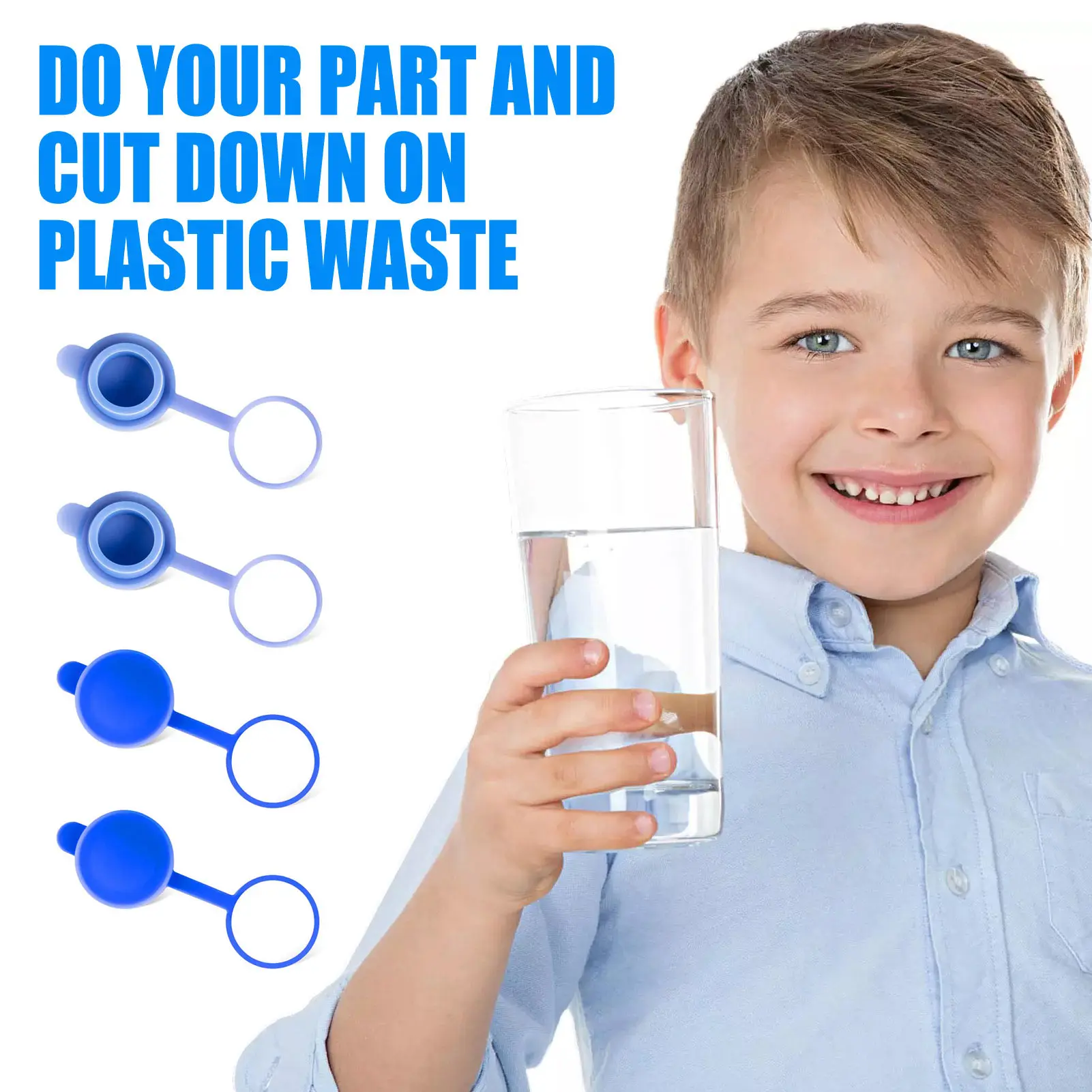 3/4/5 Gallon Non-Spill Caps Water Jugs Replacement Silicone Caps 55mm Water Bottle Caps Water Jugs Caps 4pcs No-Splash Cap