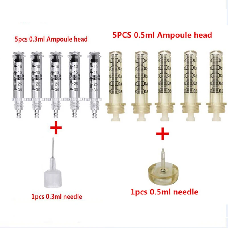 0.5ml/0.3ml Disposable Syringe Ampoule Head Needles Independent Sterile Package No Needle Lip Filler Syringes For Hyaluron Pen