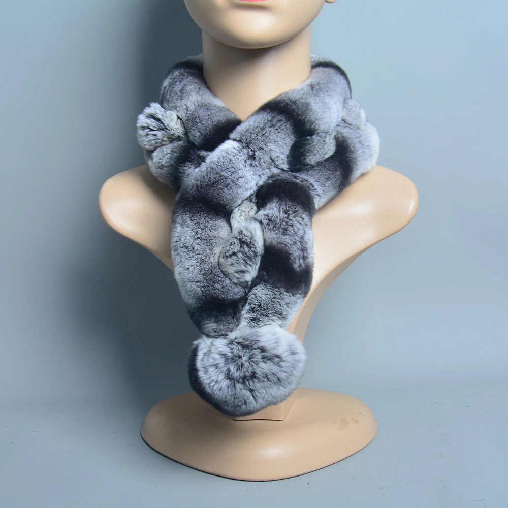 Новый русский женский вязаный шарф из натурального меха кролика рекс женские