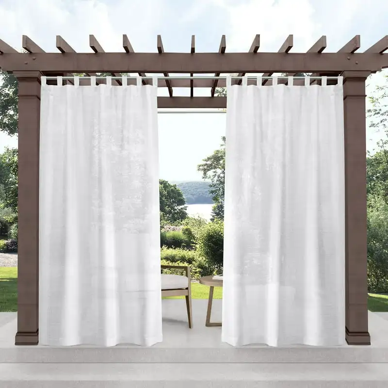 

Miami Semi-Sheer Indoor/Outdoor Curtain Panel Pair, 54x84, Winter White