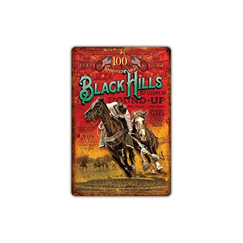 

Оловянная вывеска Mora color west Cowboy Black Hills, винтажный металлический декор для паба, клуба, кафе, бара, дома, настенный постер в стиле ретро, 8x12 дюйм...