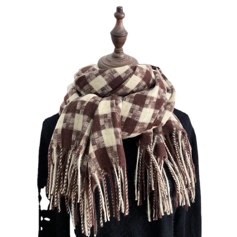 

Warm Imitation Cashmere Scarf for Women Winter Shawl Wraps Thick Blanket Stoles Echarpe Pashmina 2022 Warm Neck Fashion Bufanda
