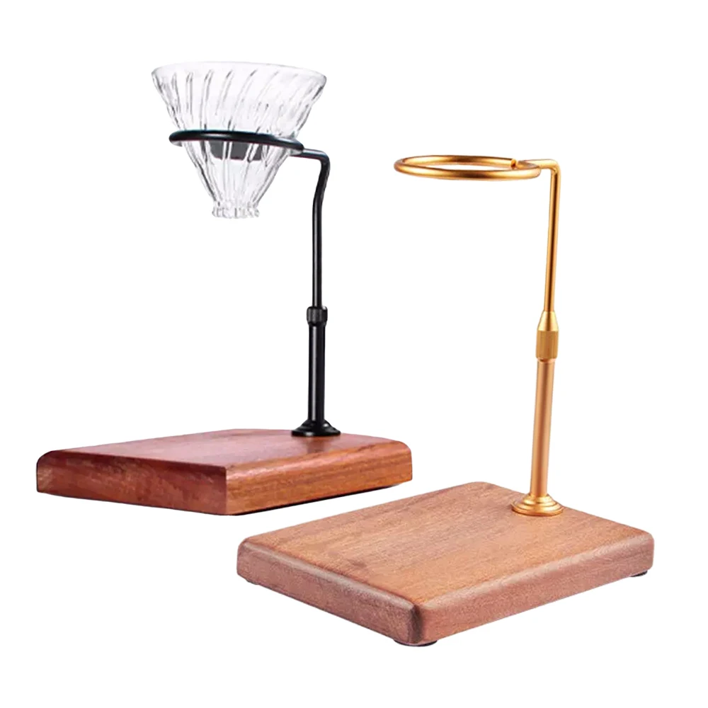 

Pour Over Coffee Dripper Stand Coffee Brewing Rack Wooden Base Adjustable Height For Barista Coffee Maker Coffee Station