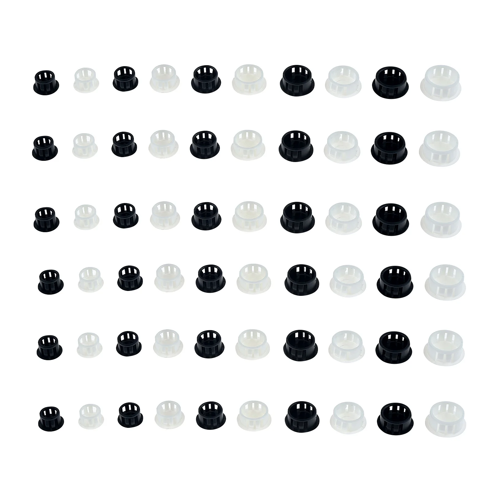 

50pcs Hole Plugs Black/White Nylon Snap-on Dust Cover Tube Flat Cap Plugging Pipe Reserved Furniture Screw Hole 16/19/20/22/25mm