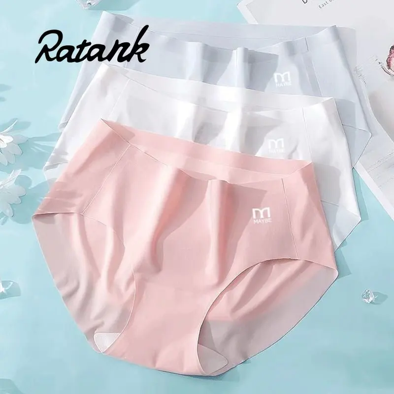 

Ratank Ice Silk Underwear Women's Traceless Summer Thin Girl's Mid rise Cotton Crotch Antibacterial Quick drying Breathable