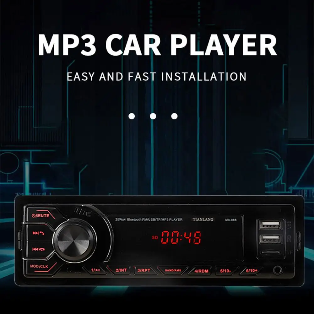 

Car Radio Stereo MP3 Player Bluetooth Digital FM Radio Stereo Audio Multimedia Player Music USB