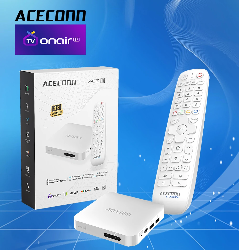 Фото 4K Dual OS (система Android или Linux) ТВ-приставка ACECONN ACE11 TVONAIR3+ платформа 2 ГБ 32 ГБ BT Remote RCU Приложение для автоматического обучения OTA №5