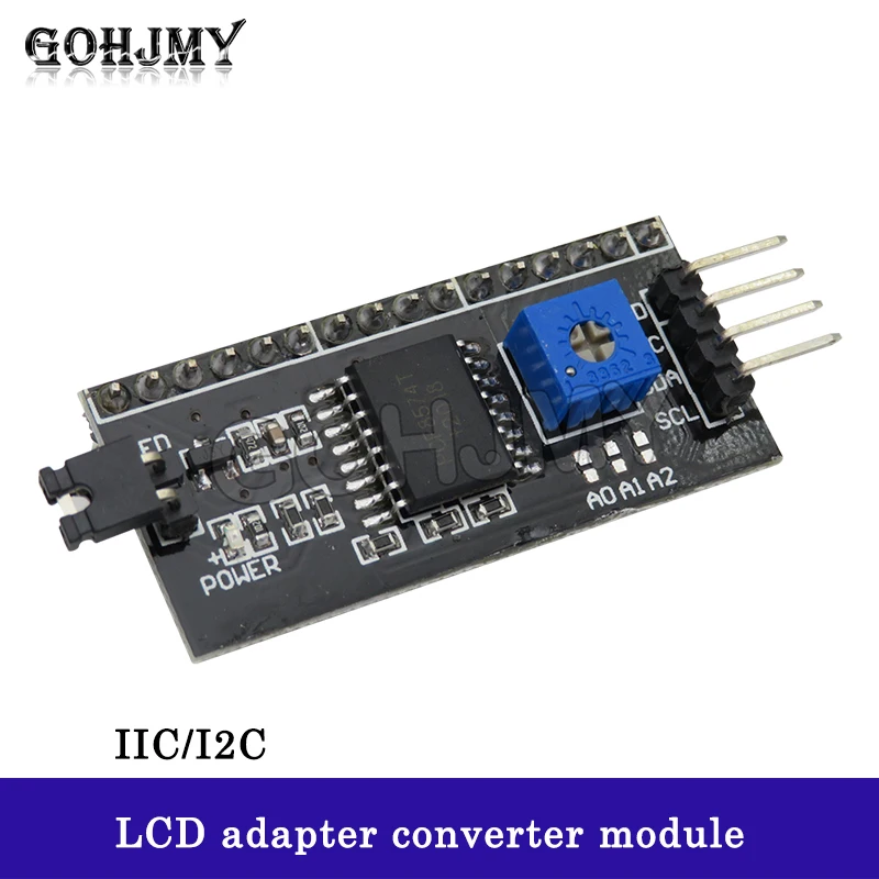 Фото 1 шт. IIC I2C TWI SPI последовательный интерфейс, порт 1602 2004 ЖК-дисплей LCD1602, адаптер, модуль преобразователя адаптера ЖК-дисплея PCF8574 GOHJMY №1