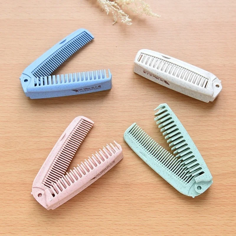 

Sdatter 1 Pcs Portable Folding Comb Hair Brush Anti-static Combs Travel Hair Brush Wheat Straw Folding Hairdressing Styling Too