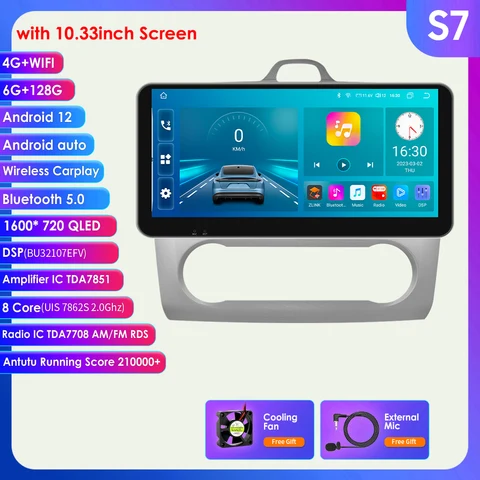 Автомагнитола 2din Android для Ford Focus 2 2004 - 2011 Exi, автомобильное радио, мультимедийный видеоплеер, GPS-навигатор, головное устройство Carplay 4G WIFI
