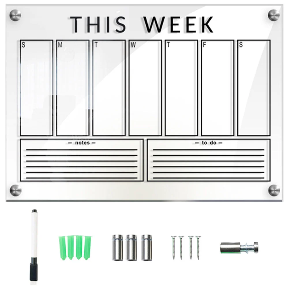 

Board Weekly Planner Wall Calendar Fridge Door Sign Boards Hanging Refrigerator Meal Schedule Erase Dry List Reusable Grocery