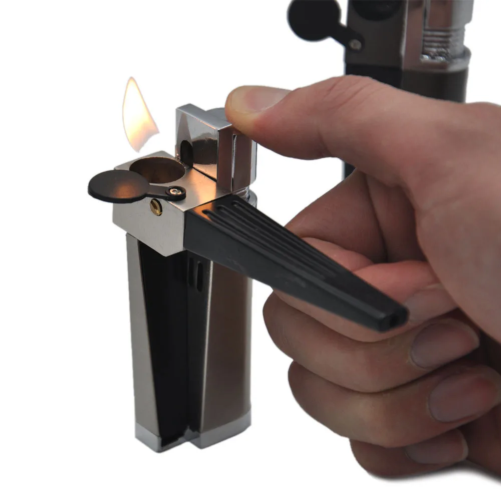 

Butane gas lighter with tube, tool, rod, lightweight multifunctional folding lighter,combination cigar and cigarette accessories