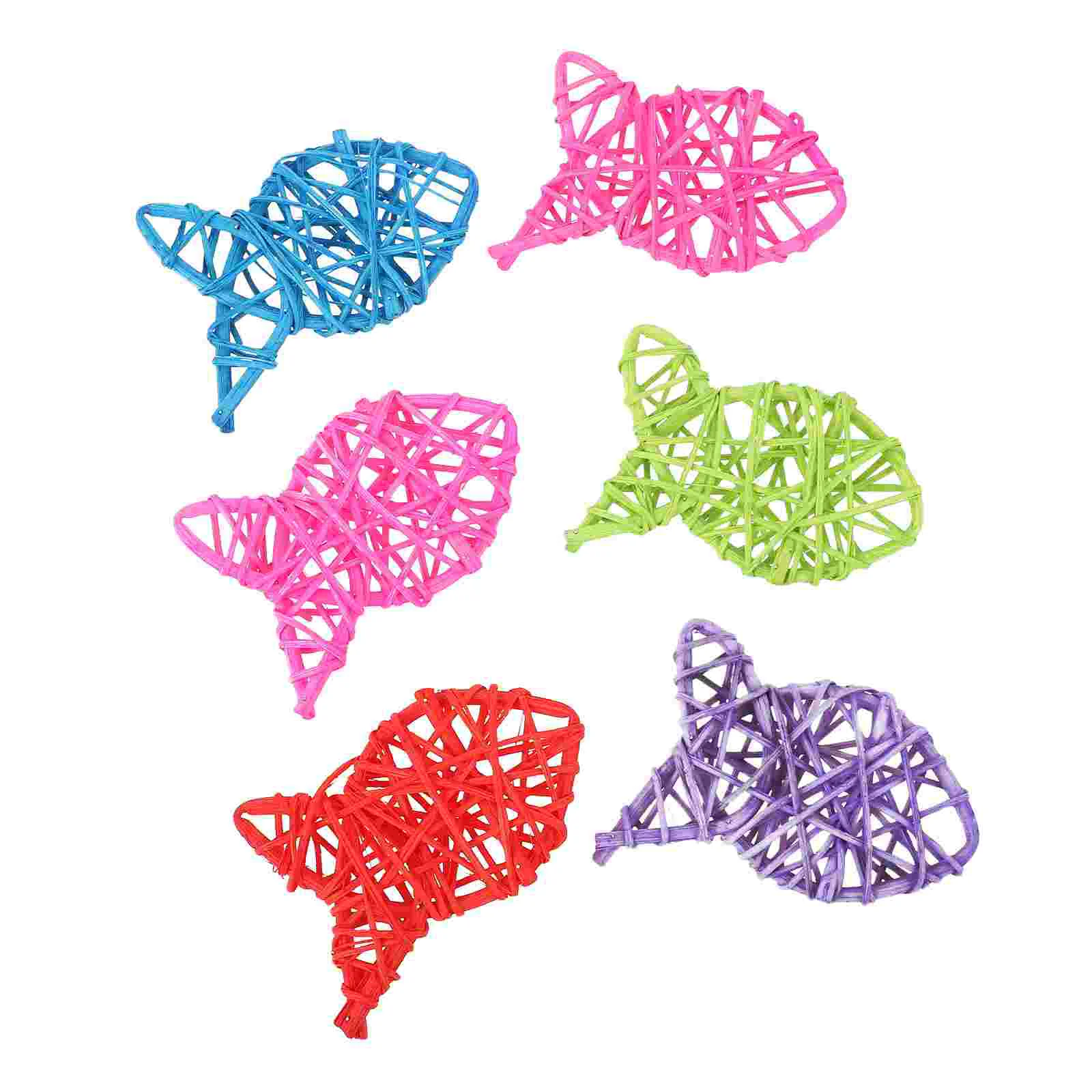 

6PCS Exquisite Rattan Woven Hanging Decor Simple Rattan Woven Home Decor for Home Party Store