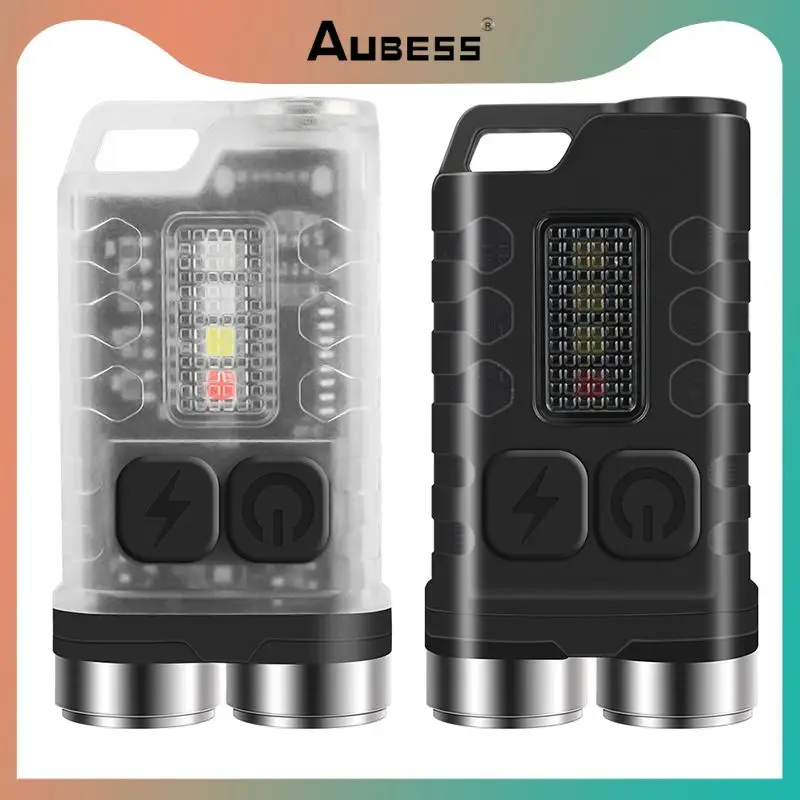 Portable Keychain Light Rechargeable Pocket Lantern 900 Lumen Work Light Mini Torch Flashlight For Outdoor Adventure 1pcs Led