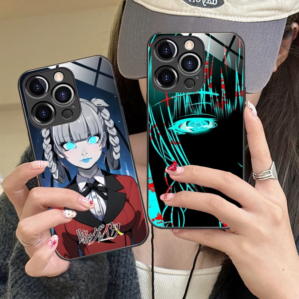 Kakegurui Kirari Anime Mobile Cell Phone Case for iPhone 16 15 14 13 12 11 X XR XS 8 Pro Max Plus Mini PC Glass Cover Shell